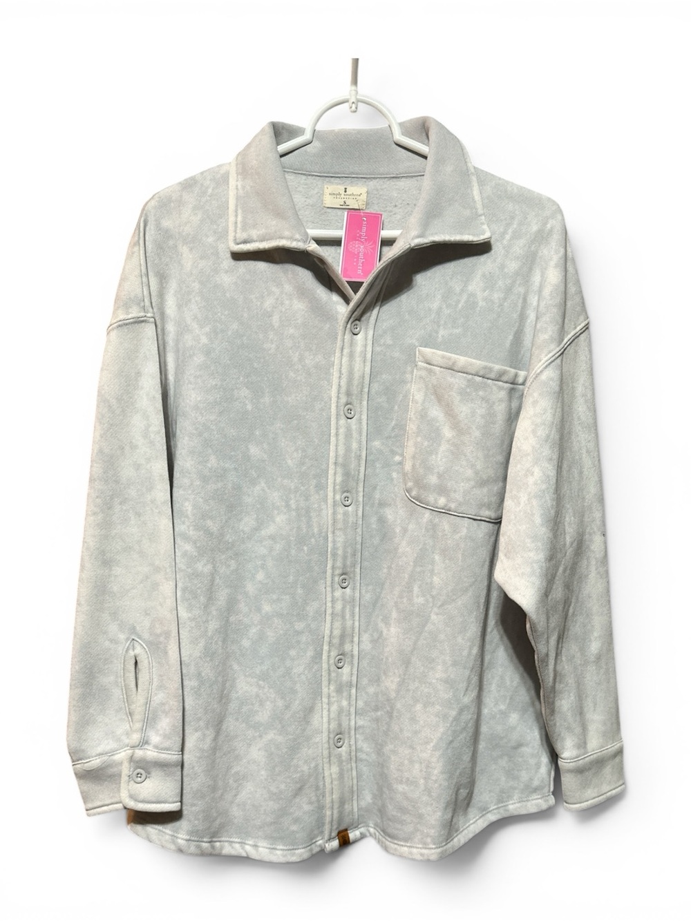 Simply Southern Acid Wash Fleece Shacket – Size Small – NWT 💙